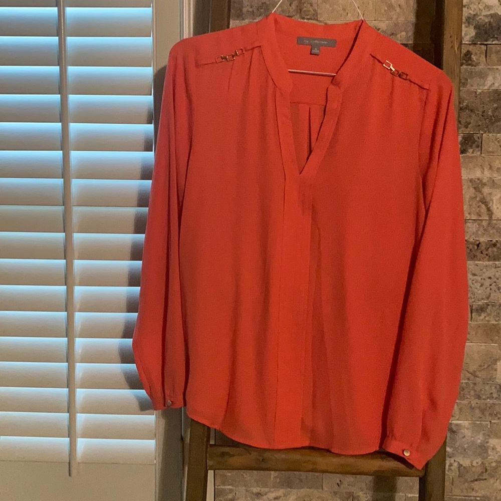 Peach long sleeve blouse, size medium